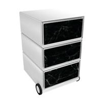 Paperflow easybox mobiele ladenblok met 3 lades 642x390x436mm black marble