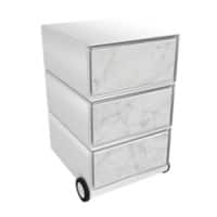 Paperflow easybox mobiele ladenblok met 3 lades 642x390x436mm white marble