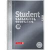 BRUNNEN Student Premium Notitieboek A4 Geruit Spiraalbinding Zijgebonden Karton Grijs Geperforeerd 160 Pagina's 80 Vellen