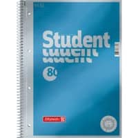 BRUNNEN A4 Student Premium Collegeblok Blauw Kartonnen kaft Gestippeld 80 Vellen