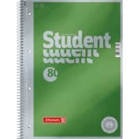 BRUNNEN A4 Student Premium Collegeblok Groen Kartonnen kaft Blanco 80 Vellen