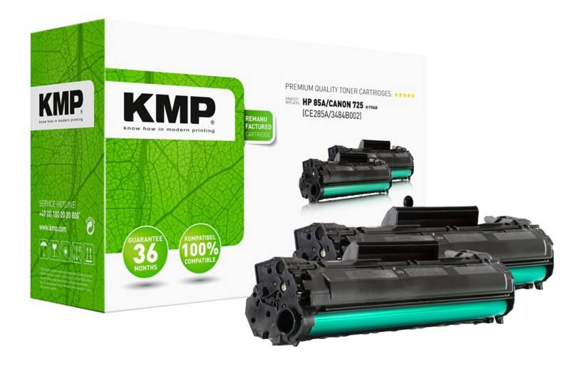 KMP Compatibel HP 85A Tonercartridge CE285AD Zwart, Zwart Multipak 2 Stuks