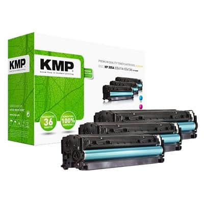 Compatibel KMP HP H-T196CM Tonercartridge CF370AM Cyaan, Magenta, Geel Multipak 3 Stuks