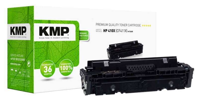 KMP Compatibel HP 410X Tonercartridge CF411A Cyaan