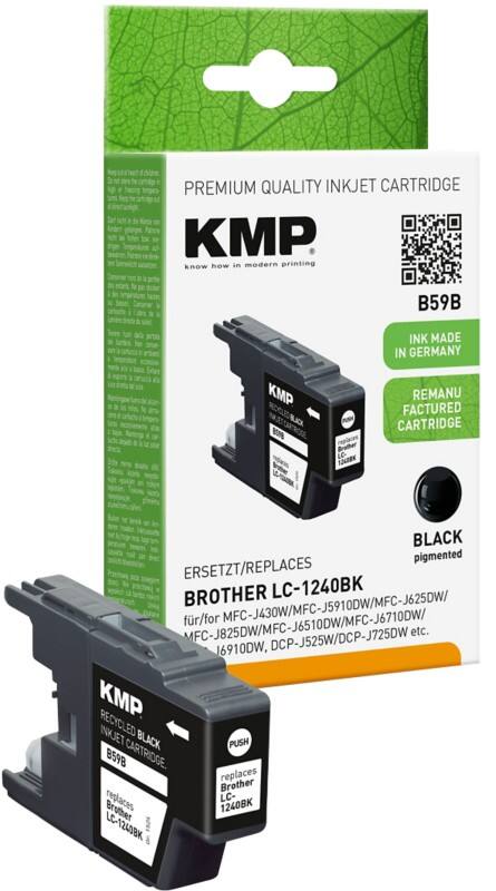 KMP Compatibel Brother LC-1240BK Inktcartridge Zwart