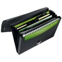 Leitz Recycle Sorteermap A4 5 Vakken CO2 Neutraal Zwart 80% Gerecycled Plastic