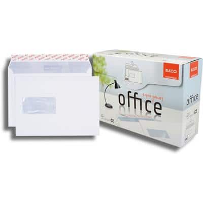Elco Office Enveloppen Met Venster C5 229 (B) x 162 (H) mm Kleefstrip Wit 100 g/m² 100 Stuks