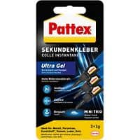 Pattex Secondelijm Permanent Ultra Gel Transparant PSMG3 3 Stuks à 1 g