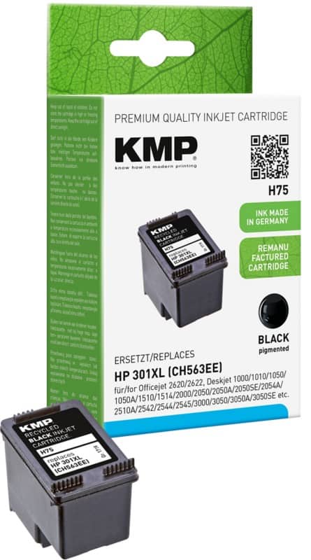 KMP Compatibel HP 301XL Inktcartridge CH563EE Zwart