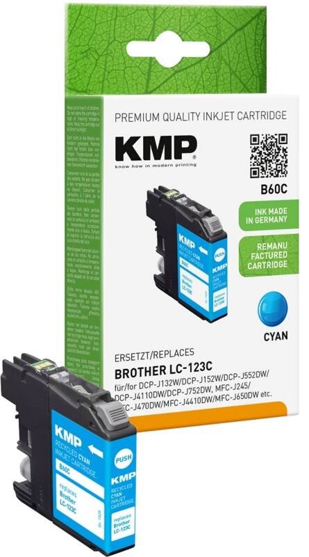 KMP Compatibel Brother LC-123C Inktcartridge Cyaan