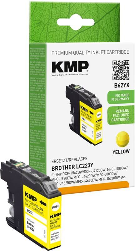 KMP Compatibel Brother LC223Y Inktcartridge Geel