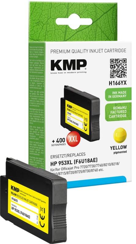 KMP Compatibel HP 953XL Inktcartridge F6U18AE Geel
