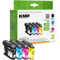 KMP B60V Inktcartridge Compatibel met Brother LC-123 Zwart, cyaan, magenta, geel Pak van 4 stuks