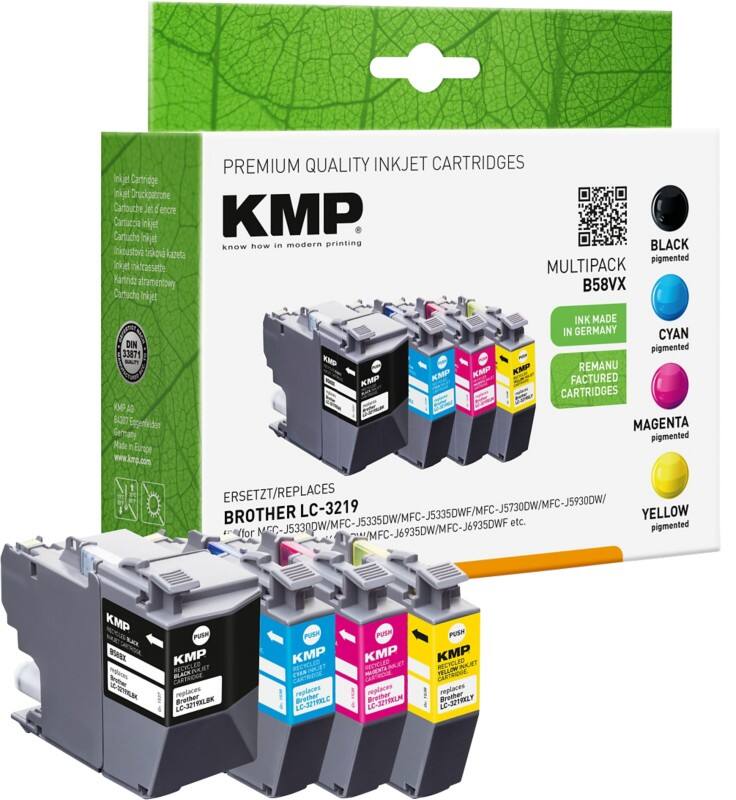 KMP Compatibel Brother LC-3219VALDR Inktcartridge Zwart, cyaan, magenta, geel Multipak  4 Stuks