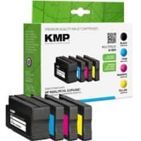 KMP Compatibel HP 950XL / 951XL Inktcartridge C2P43AE Zwart, cyaan, magenta, geel Multipak  4 Stuks