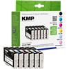 KMP E111V Inktcartridge Compatibel met Epson T0807 zwart, cyaan, fotocyaan, magenta, fotomagenta, geel Pak van 6 stuks