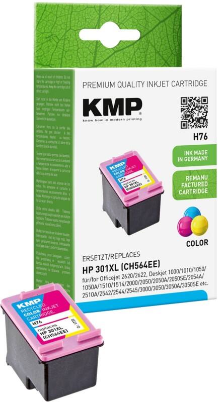 KMP Compatibel HP 301XL Inktcartridge CH564EE Cyaan, Magenta, Geel