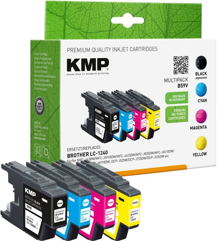 KMP Compatibel Brother LC1240VALBP Inktcartridge Zwart, cyaan, magenta, geel