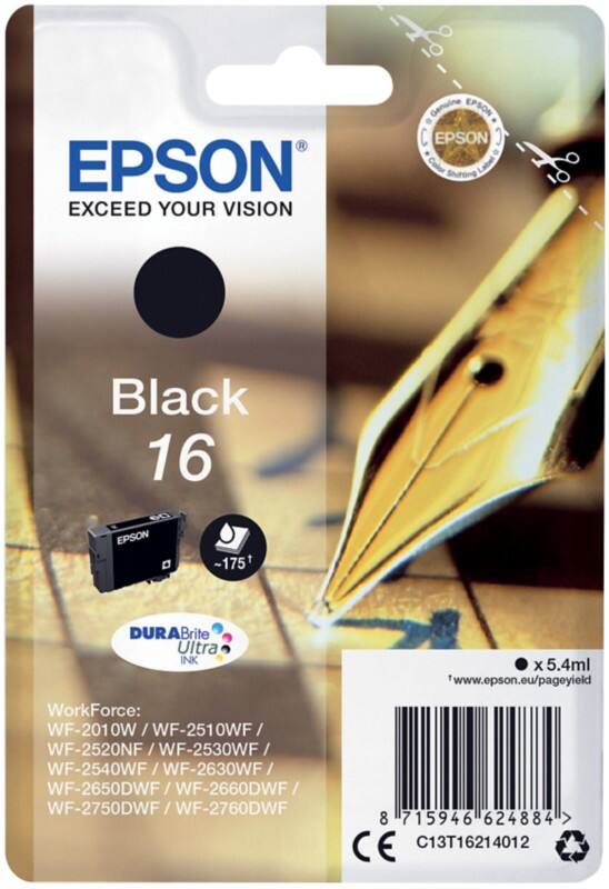 Epson 16 Origineel Inktcartridge C13T16214012 Zwart
