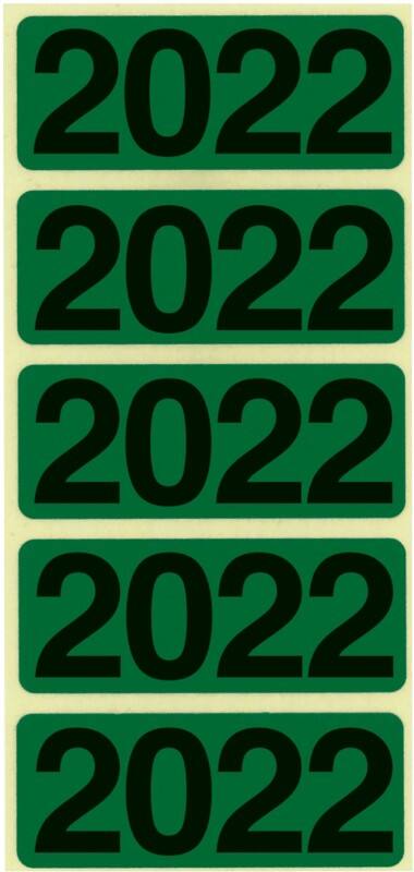Bene 92022 Etiketten met jaargetal 2022 Groen 48 x 19 mm 20 vellen met 4 etiketten