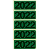 Bene 92022 Etiketten met jaargetal 2022 Groen 48 x 19 mm 20 vellen met 4 etiketten