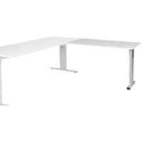 Schaffenburg Aanbouwtafel Linesto Plus LIN-PLA126-WIRA-M25 wit, zilver 120x60x65-85 cm