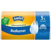 Swirl Vuilniszakken 5 l Bevestiging tape Wit PE (polyethyleen) Draaglus 40 Stuks