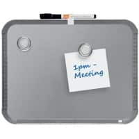 Nobo Mini magnetisch whiteboard kleefstof QB05142CD gelakt staal zilver Slim Frame 280 x 220 mm grijs