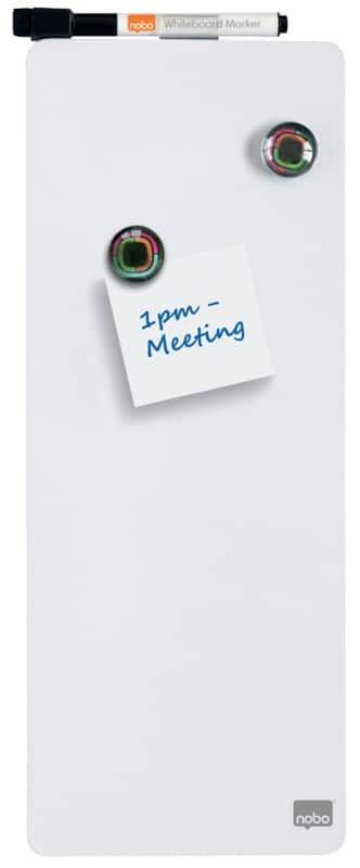 Nobo Mini Whiteboard magenetisch Gelakt staal Frameloos 140 x 360 mm Wit
