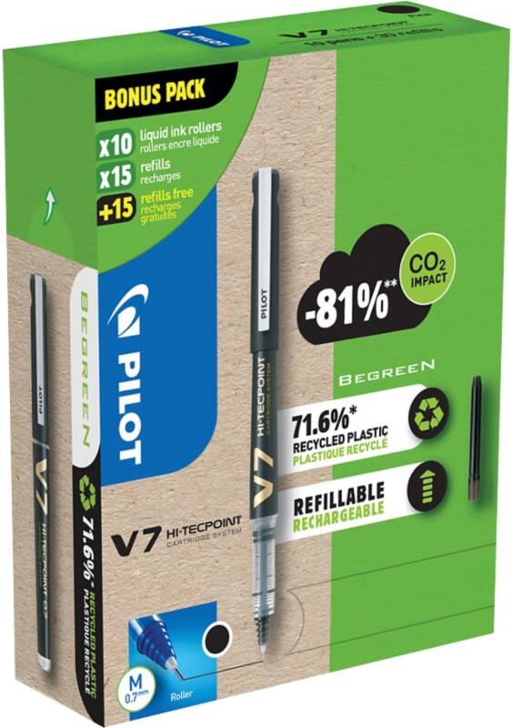 Pilot niet-inklapbaar Pen Zwart 0.5 mm Medium Naaldpunt Recycled 40 Stuks