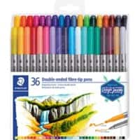 STAEDTLER Design Journey Viltstift 0,5 - 3 mm Breed Kleurenassortiment 36 Stuks