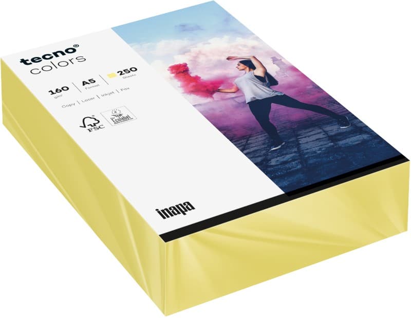 tecno A5 Gekleurd papier Crème 160 g/m² 250 Vellen