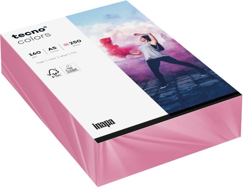 tecno A5 Gekleurd papier Roze 160 g/m² 250 Vellen
