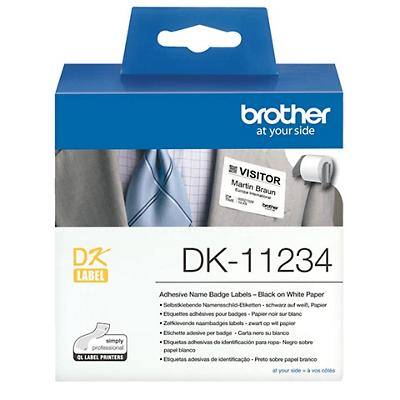 Brother etiketteertape naambadge DK-11234 DK11234 60 mm x 0,086 m wit 260 stuks