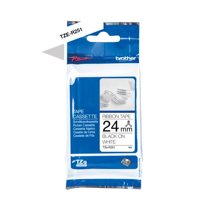 Labeltape Brother P-TOUCH Zwart, Wit