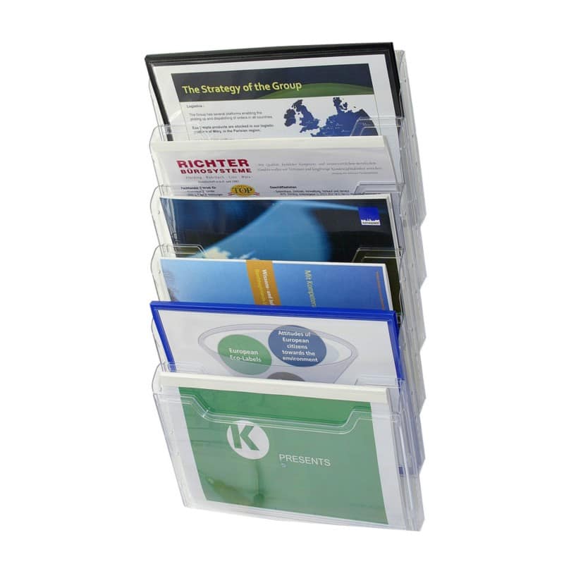 Exacompta A4 liggend Wandfolderhouder Wandmontage Transparant 64258D 32,7 x 11,3 x 52,3 cm