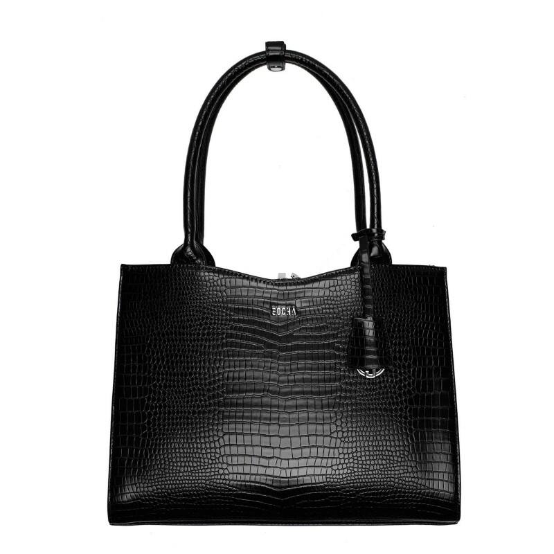 SOCHA Midi Croco Black Laptoptas 14" 39 x 12 x 29 cm Kunstleer Zwart