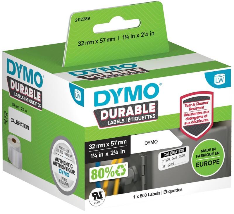 DYMO Etiketten 2112289 - LW Poly Wit 57 x 32 mm Rol van 800