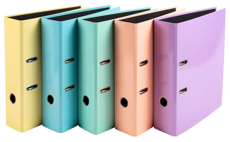 Exacompta Aquarel Breed Ordner A4 80 mm Kleurenassortiment 2 Ringen 53560E Kunststof Glanzend Staand  10 Stuks