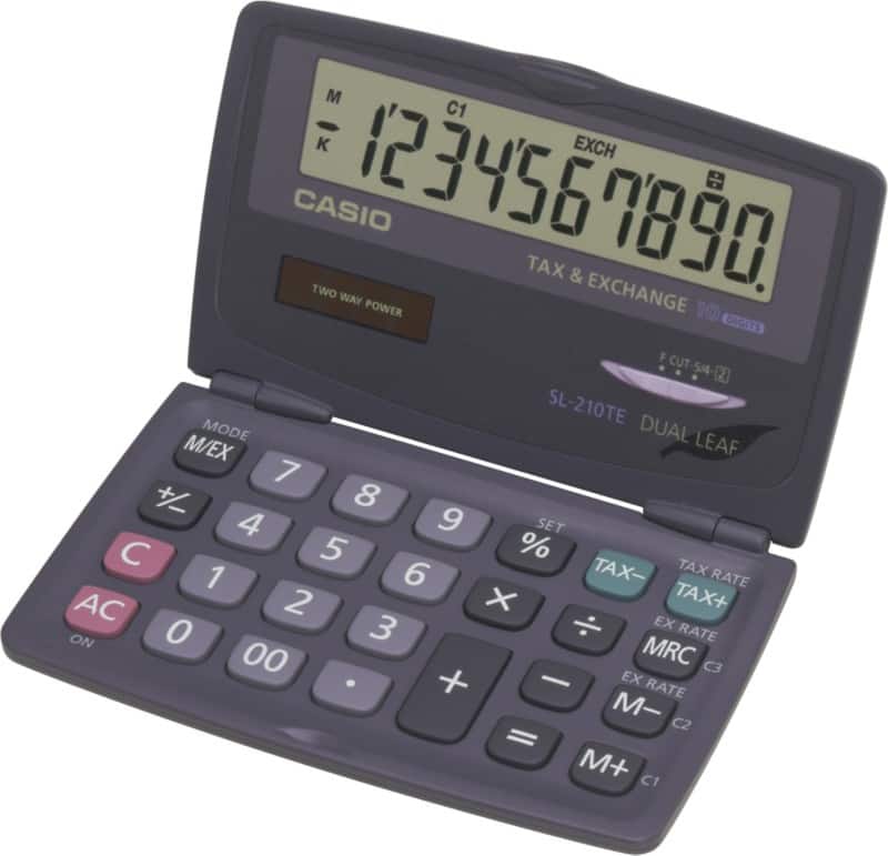 Casio Zakrekenmachine SL-210TE 10-cijferige display Zwart