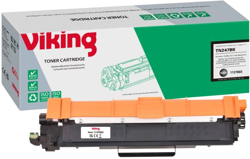 Viking TN-247BK compatibele Brother tonercartridge zwart