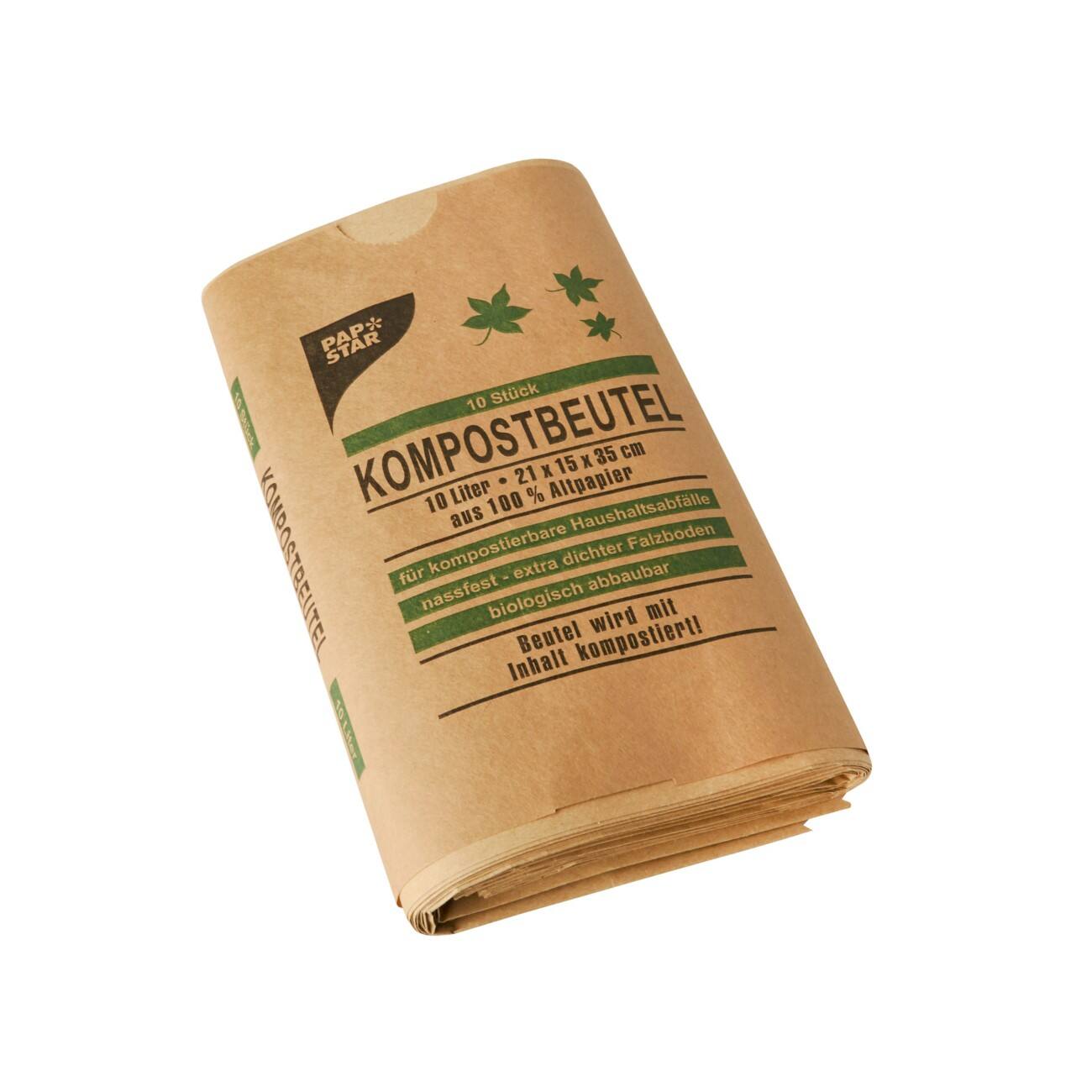 Papstar Compostzak Bruin 14184 10 Stuks