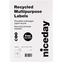 Niceday Multifunctionele etiketten 67544 Wit 14,8 x 10,5 cm Recycled 100% 80 Vellen à 40 Etiketten