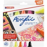 Edding Marker Acrylic E-5000 Kleurenassortiment 5 Stuks