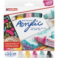 Edding marker Acrylic E-5400 Kleurenassortiment 5 Stuks