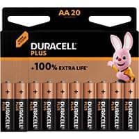 Duracell batterijen Plus 100 AA alkaline 1,5 V 20 stuks