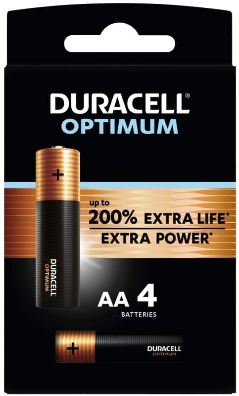 Duracell Batterijen Optimum AA Alkaline 1.5 V 4 Stuks