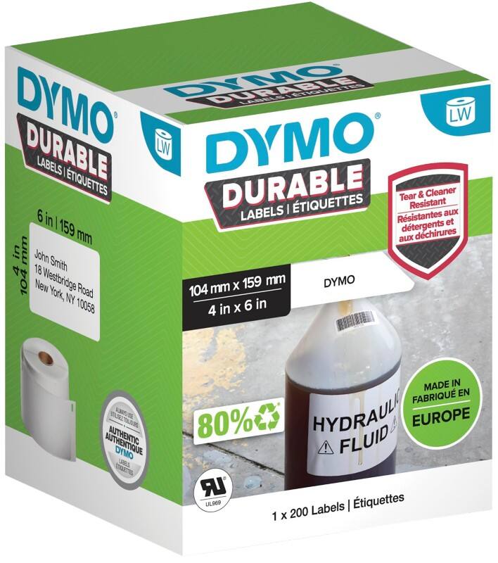 DYMO LW 2112287 Etiketten Zelfklevend Wit 159 (B) x 104 (H) mm 200 etiketten
