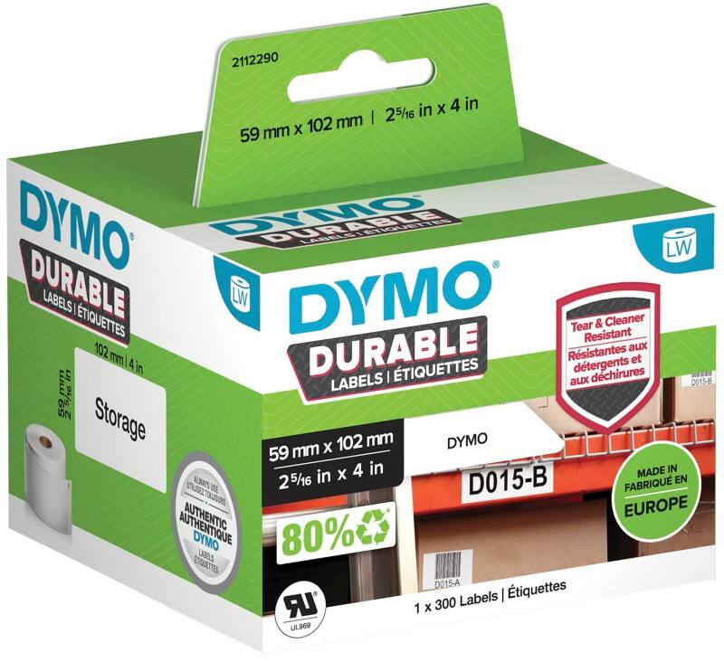 DYMO Etiketten LW 2112290 Zelfklevend 59 x 102 mm Wit 300 Stuks