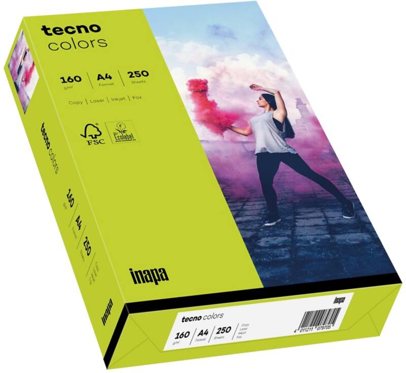 tecno A4 Gekleurd papier Groen 160 g/m² 250 Vellen